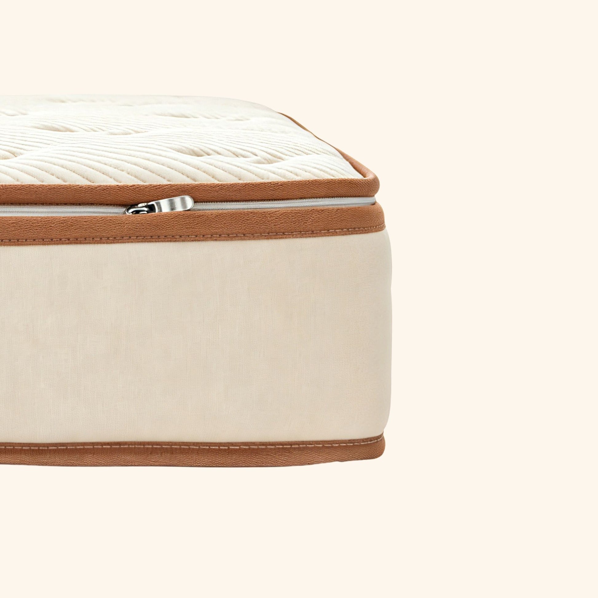 Side view of smile mattress with zipper