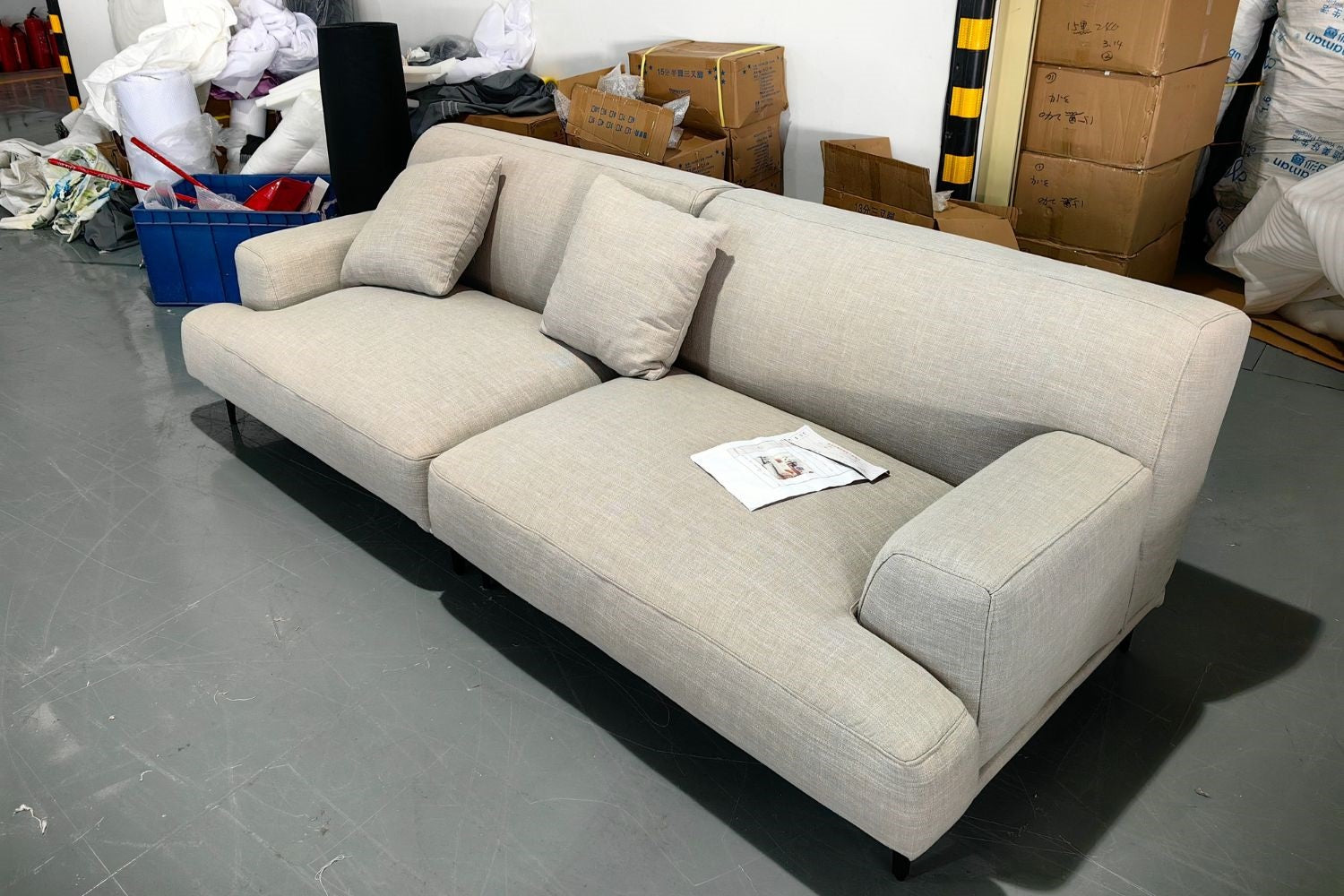 Crystal 240cm Grey (Toby-92) Fabric Sofa Sujoung | Apr 24 