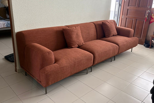 Crystal 280cm Orange Fabric Sofa Zhi Quan | Dec 25
