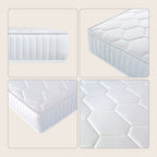 Collage of a mattress from different angles on a light beige background