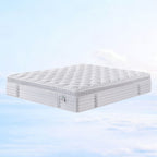 White mattress on a light blue gradient background