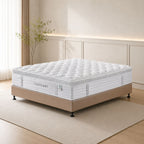 Supreme mattress in room setting with bed frame