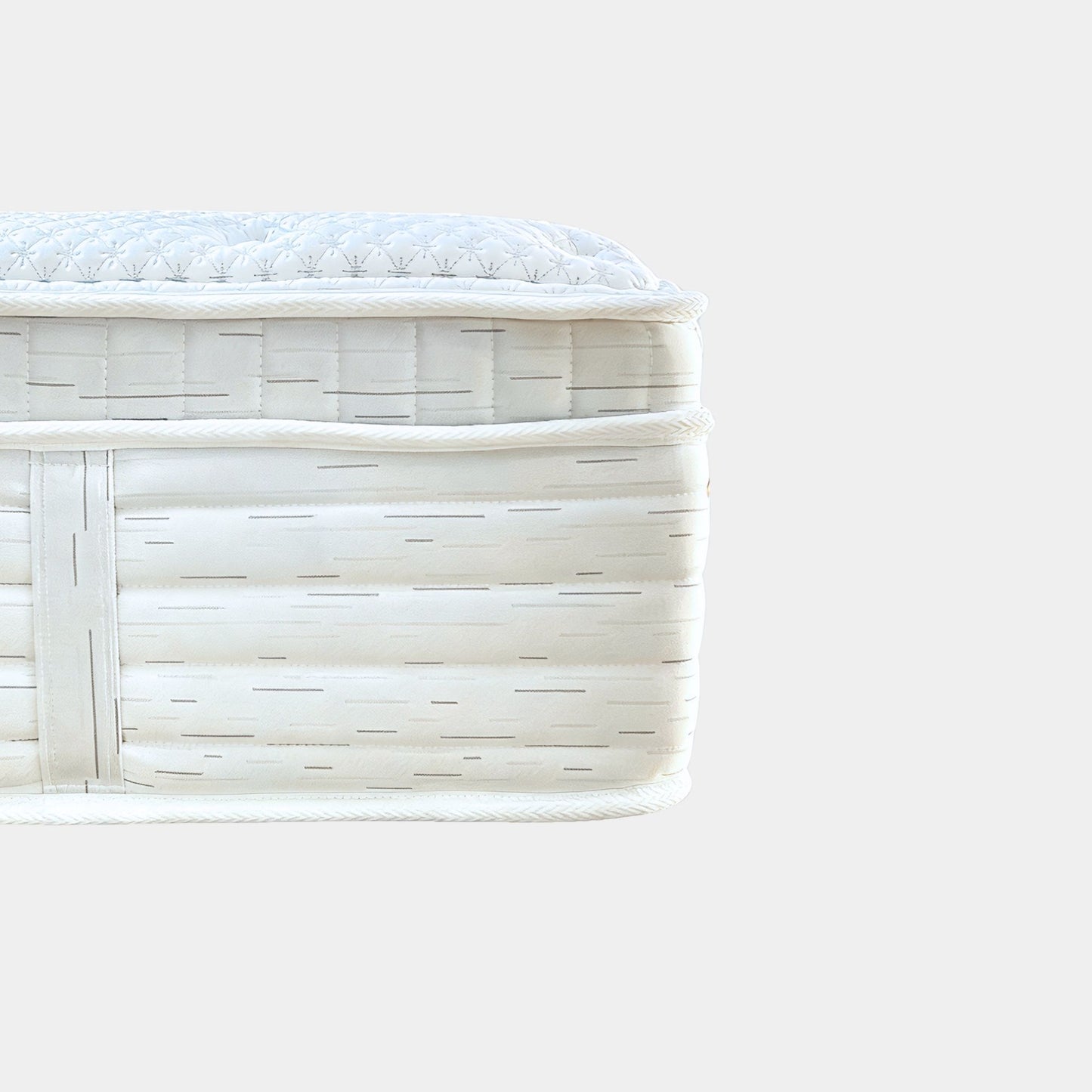 Side view of supreme mattress on a white background