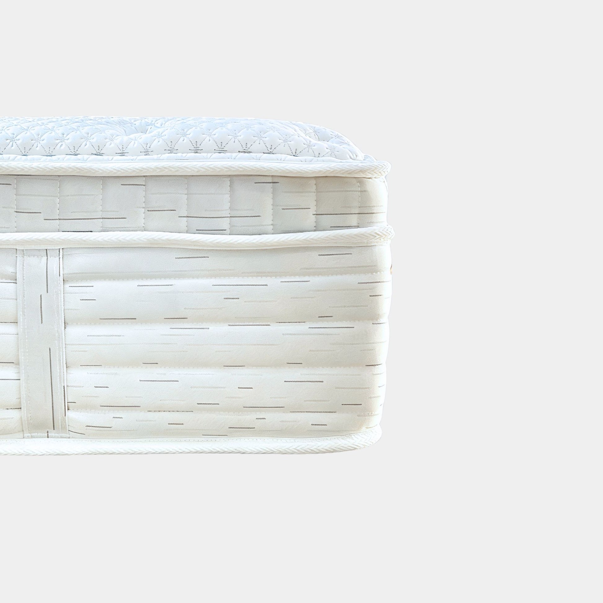 Side view of supreme mattress on a white background