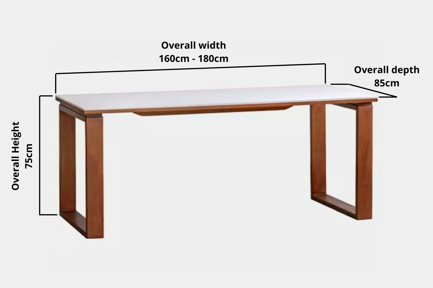 Key product dimensions such as depth, width and height for Tanner Sintered Stone Dining Table Set