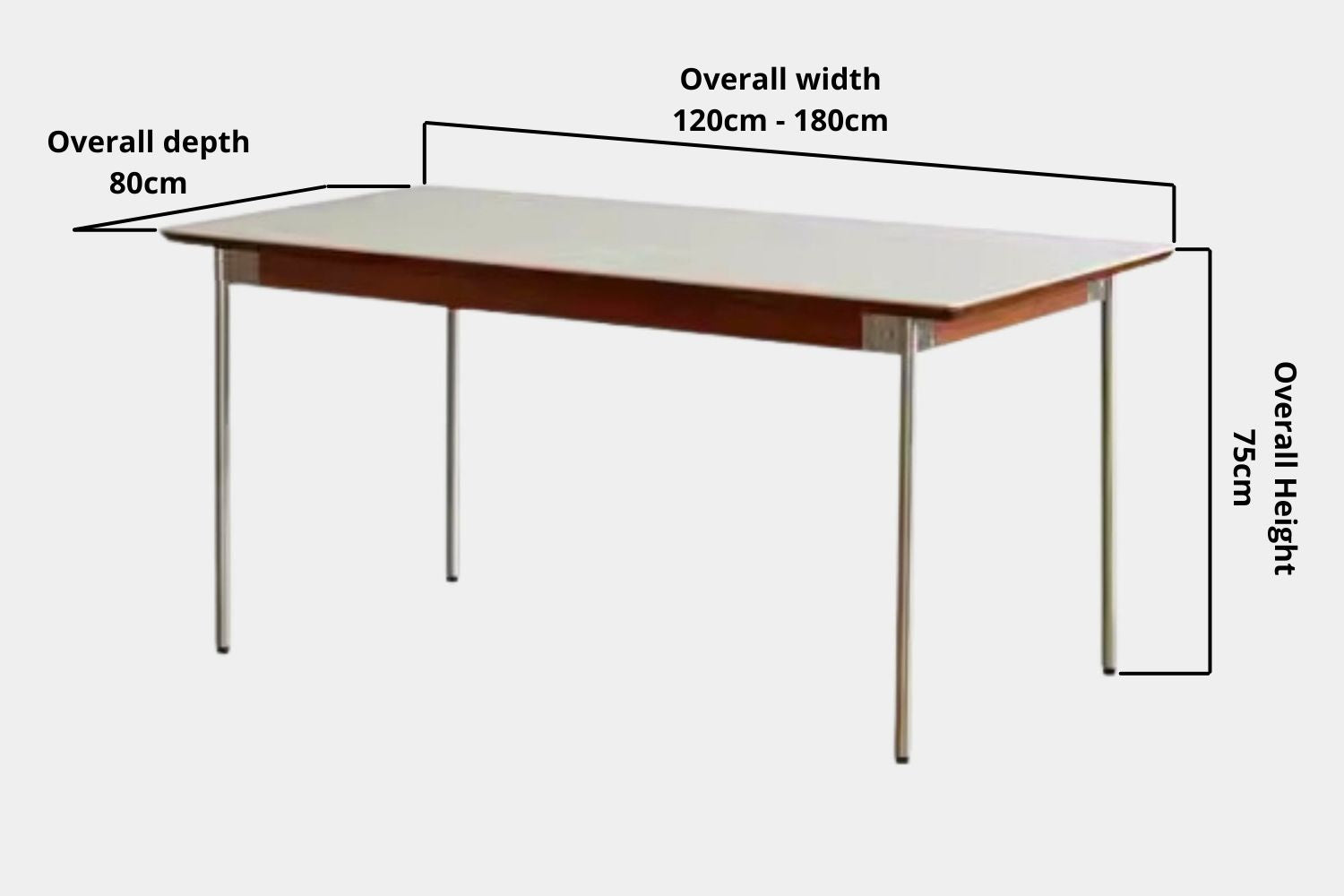 Key product dimensions such as depth, width and height for Taylor Sintered Stone Dining Table