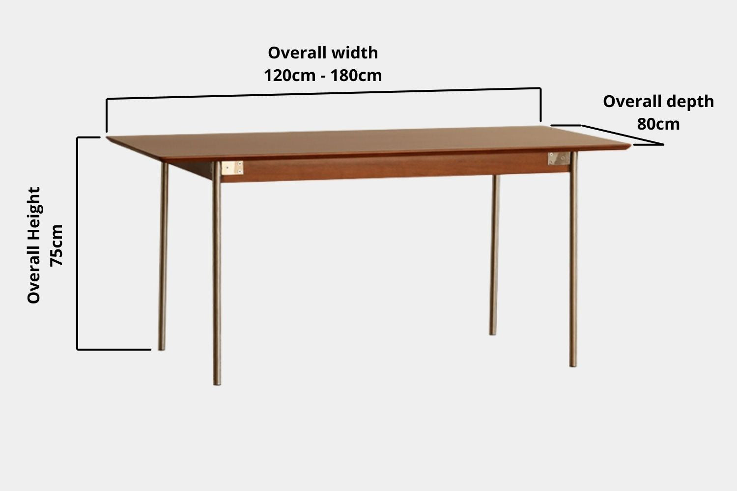 Key product dimensions such as depth, width and height for Taylor Poplar Wood Dining Table
