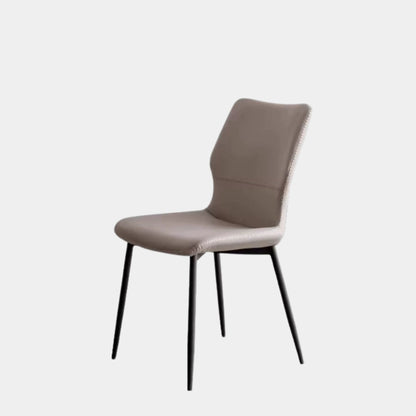 Grey chair with black legs on a white background