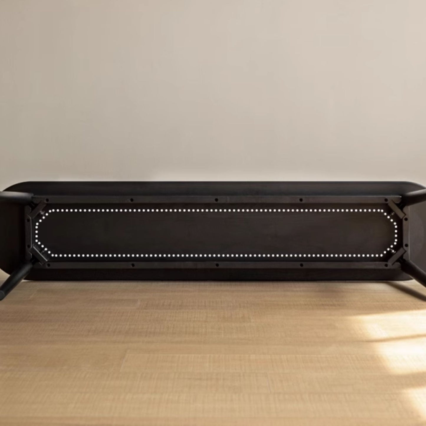 Tanya oak wood bench in black finish