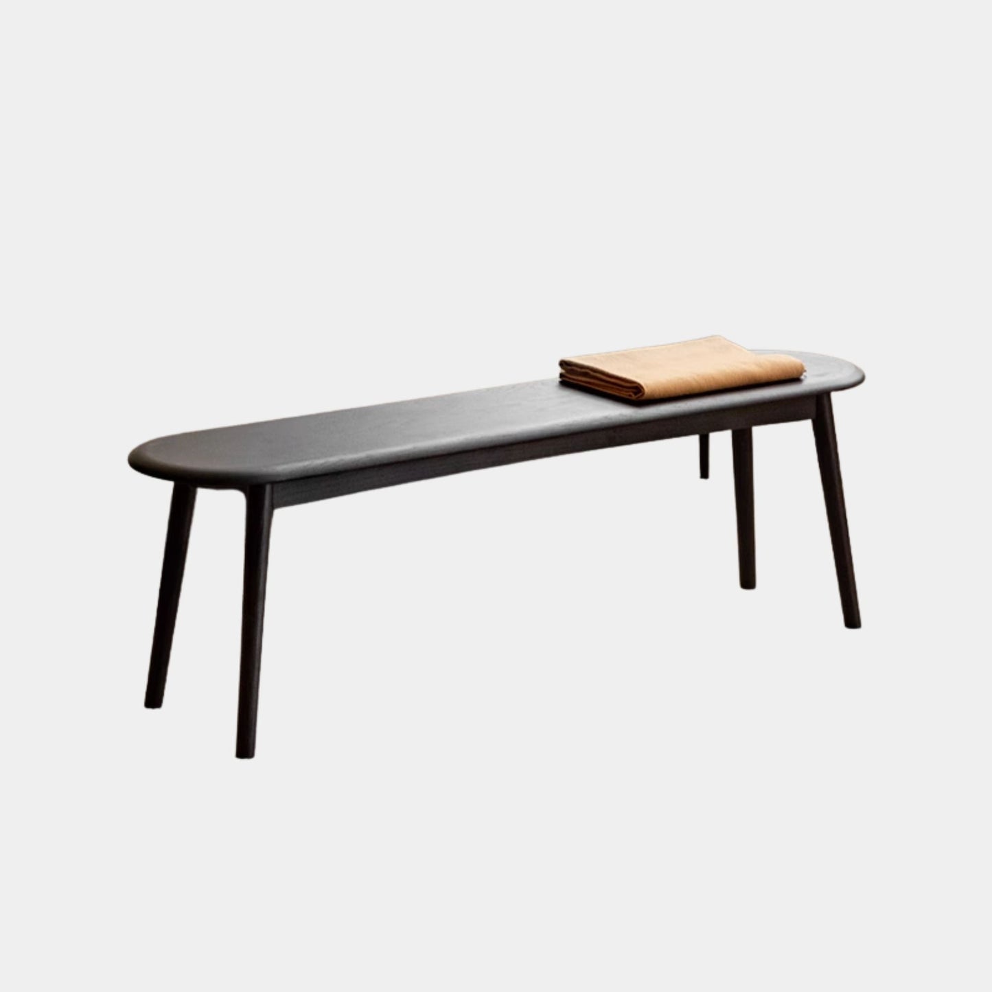 Tanya oak wood bench in black finish
