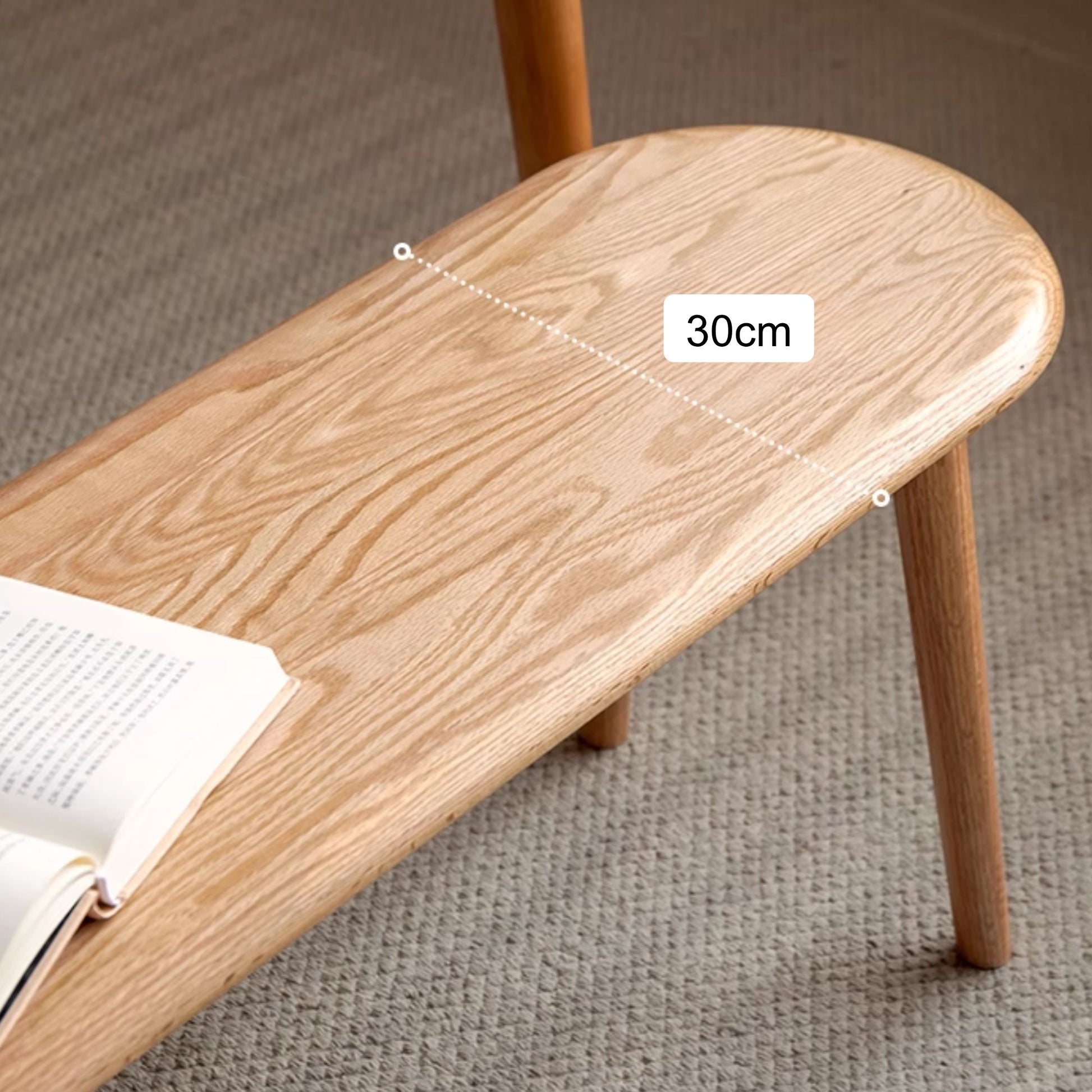 Tanya oak wood bench in natural wood finish