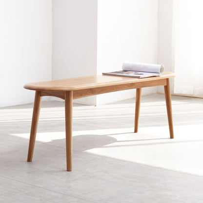 Tanya oak wood bench in natural wood finish
