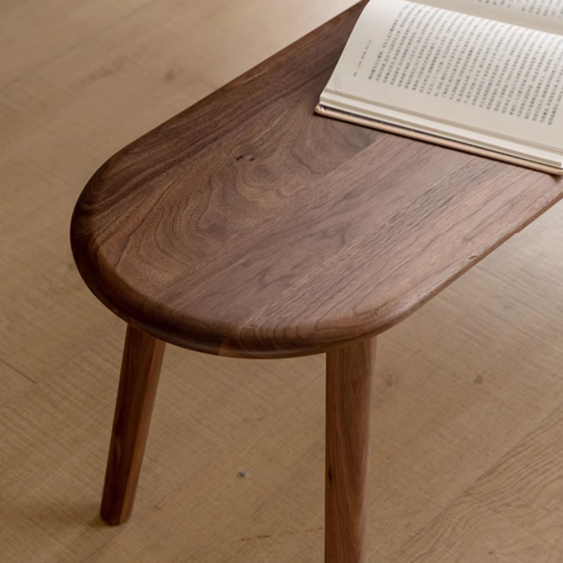 Tanya oak wood bench in walnut finish