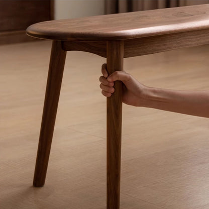 Tanya oak wood bench in walnut finish