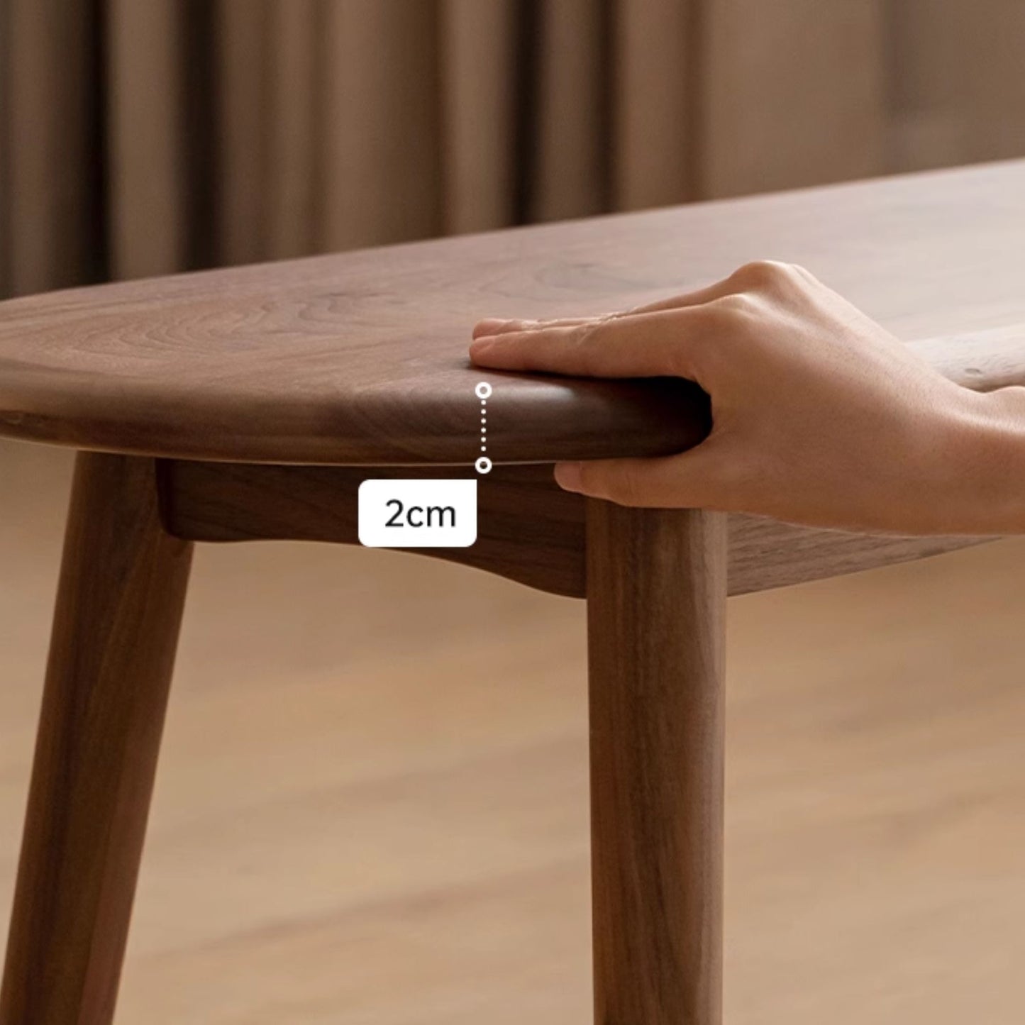 Tanya oak wood bench in walnut finish