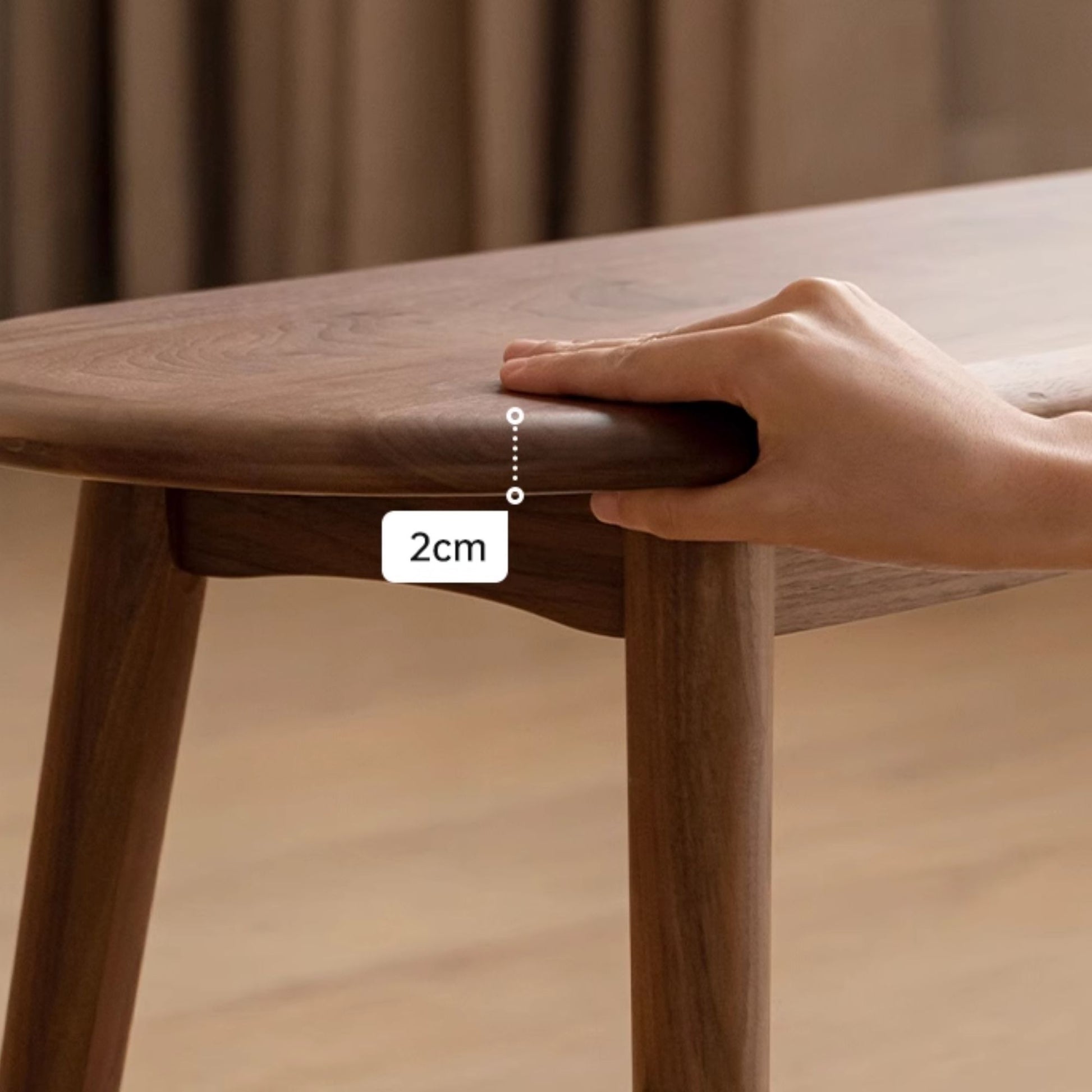 Tanya oak wood bench in walnut finish