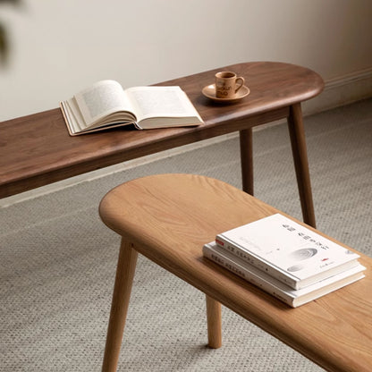 Tanya oak wood bench in walnut finish