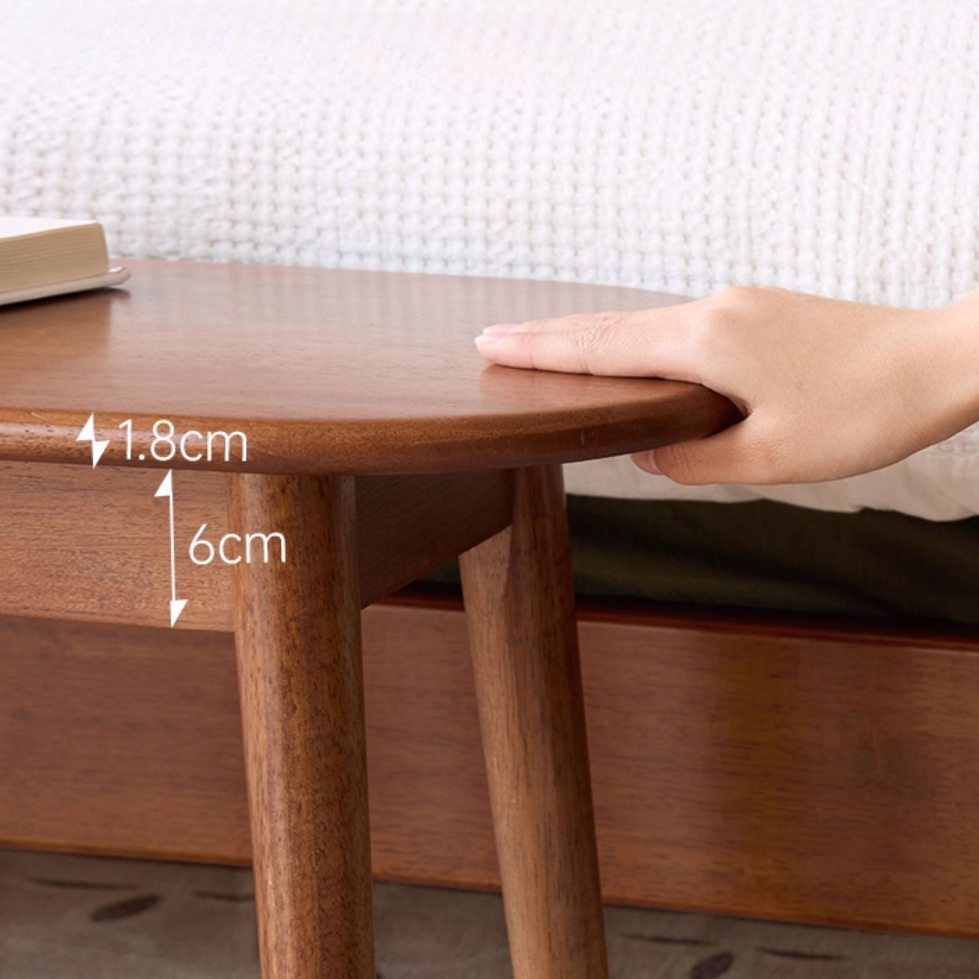 Tanya rubberwood bench in brown finish