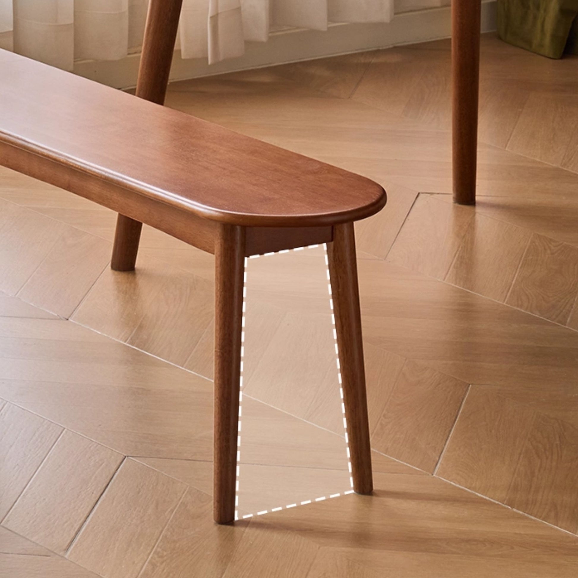 Tanya rubberwood bench in brown finish
