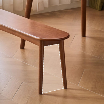 Tanya rubberwood bench in brown finish