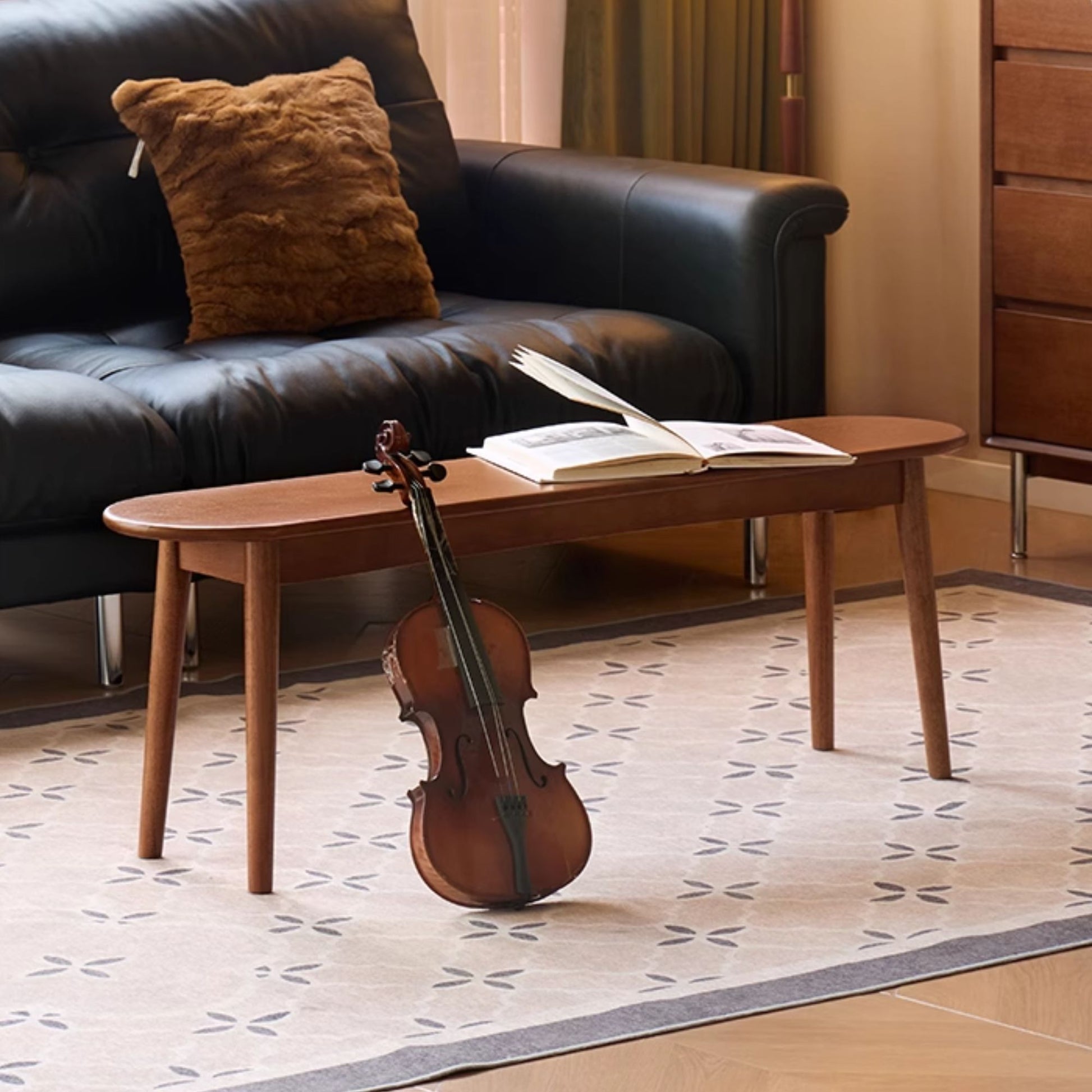 Tanya rubberwood bench in brown finish