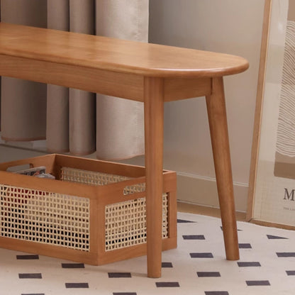 Tanya rubberwood bench in natural wood finish