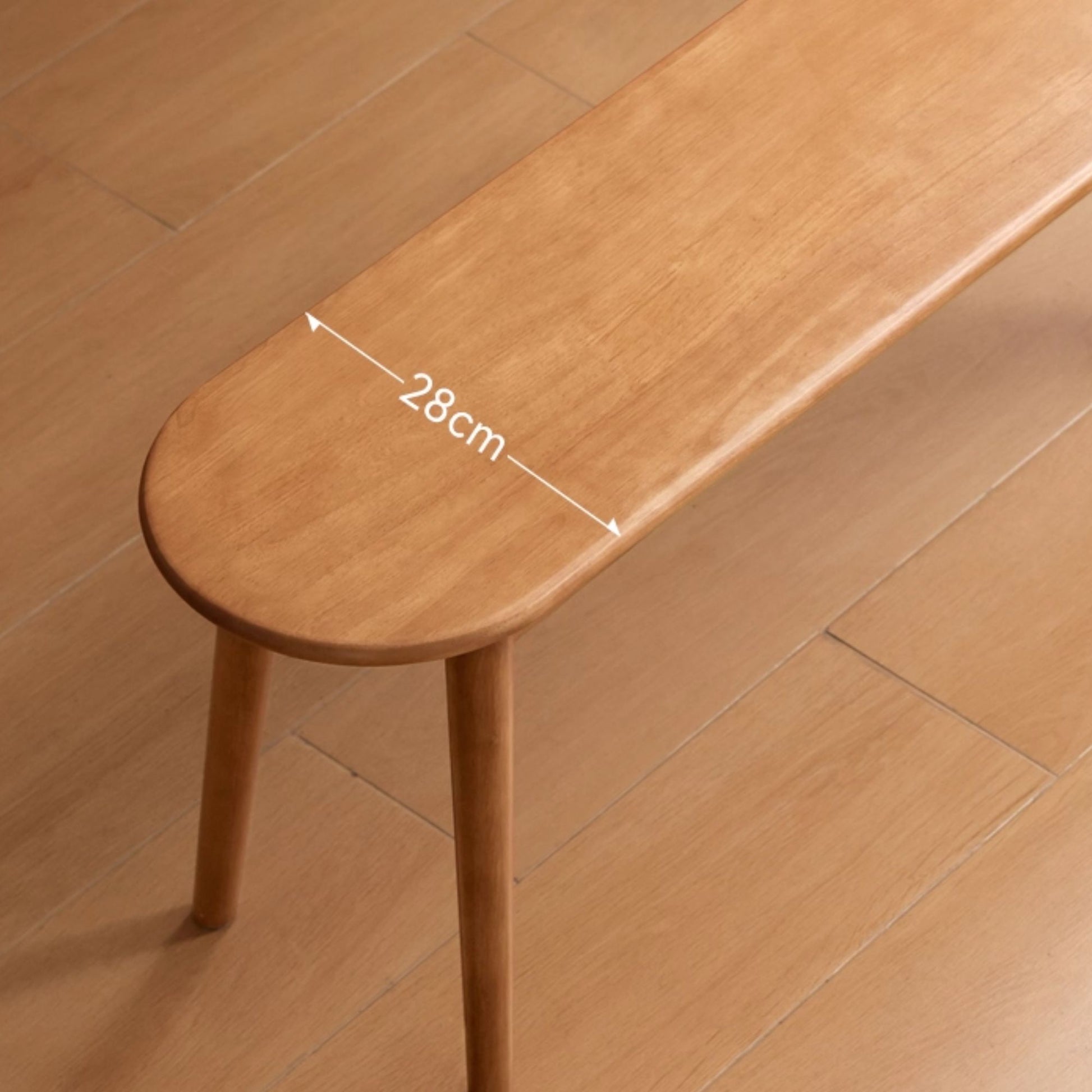 Tanya rubberwood bench in natural wood finish