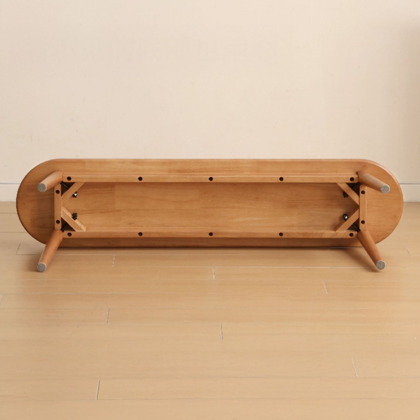 Tanya rubberwood bench in natural wood finish