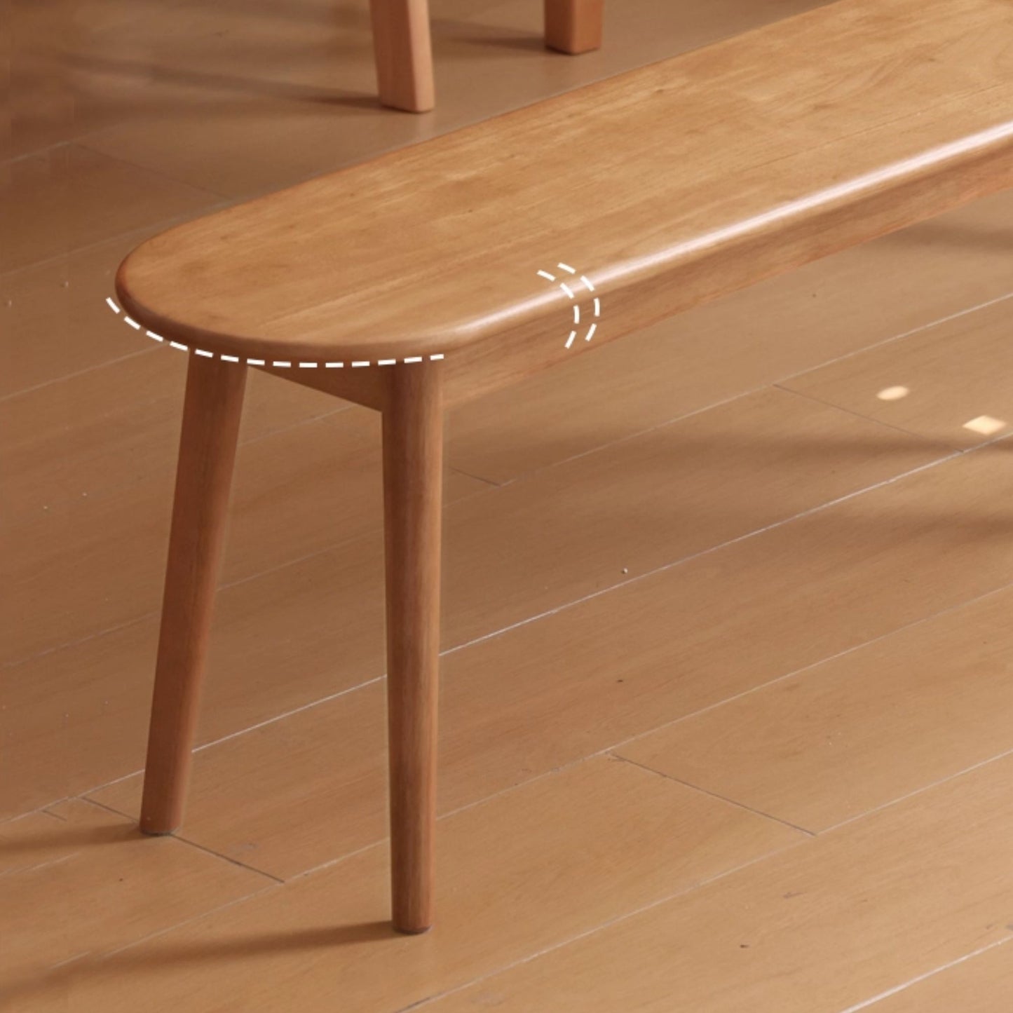 Tanya rubberwood bench in natural wood finish
