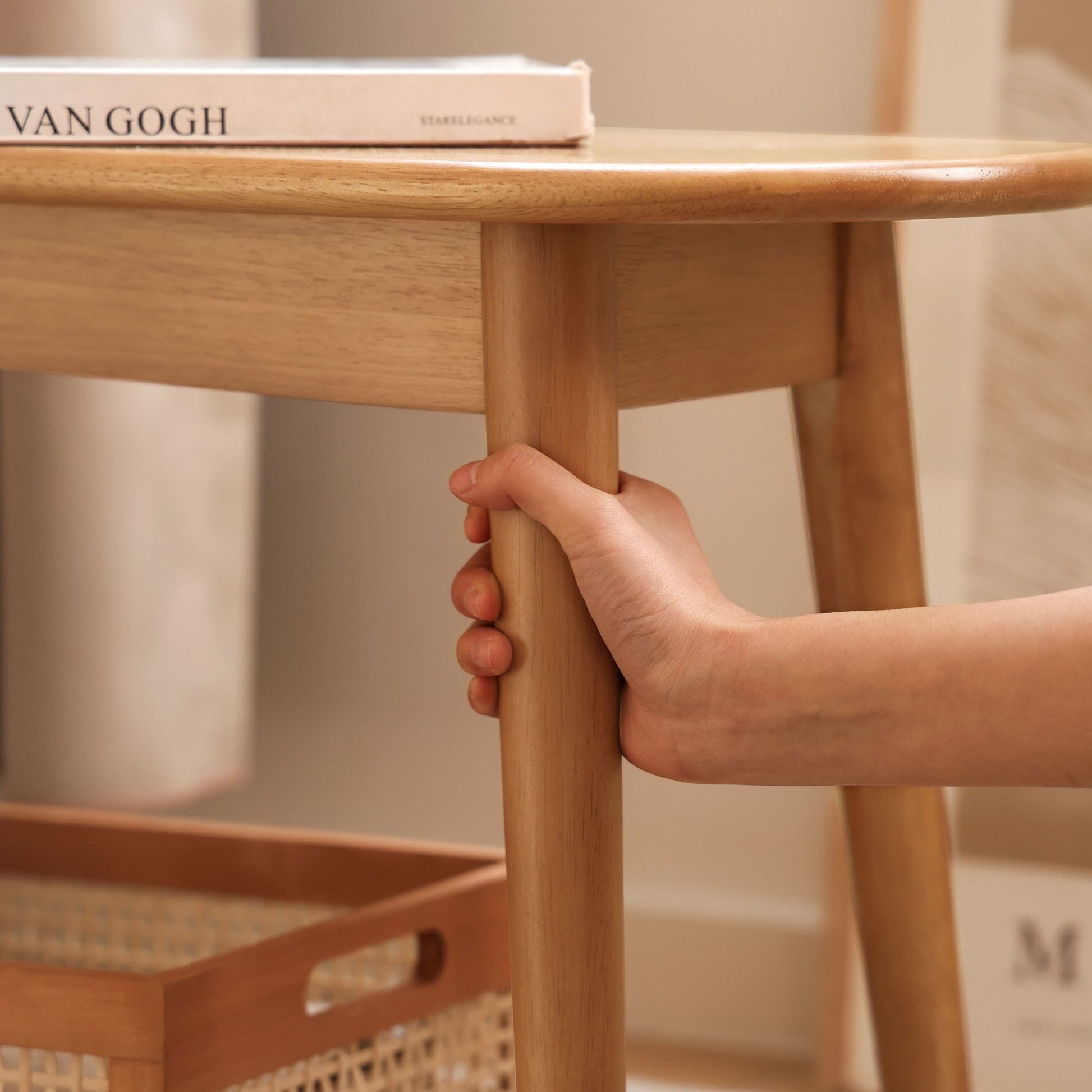 Tanya rubberwood bench in natural wood finish
