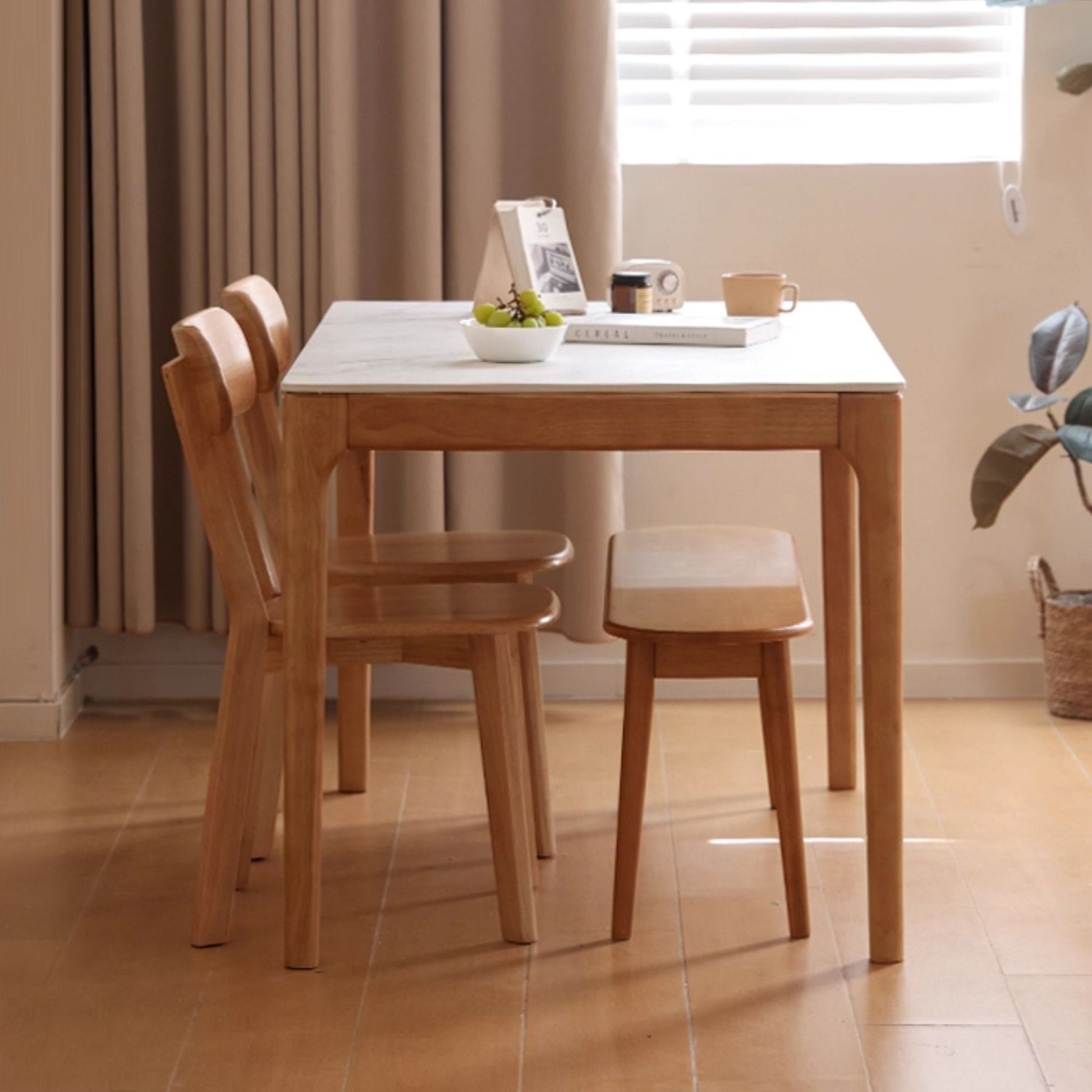Tanya rubberwood bench in natural wood finish