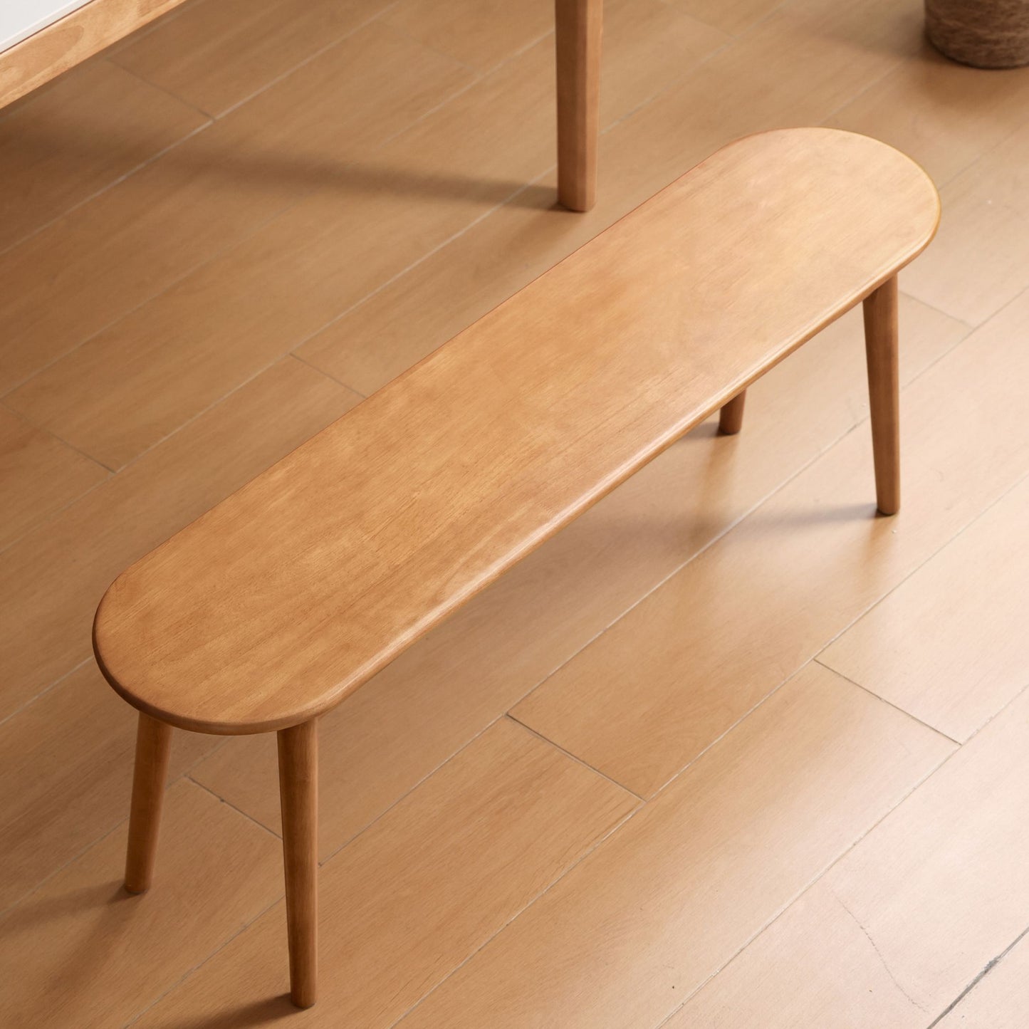 Tanya rubberwood bench in natural wood finish