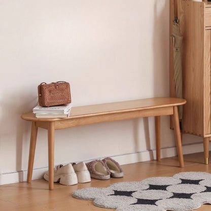 Tanya rubberwood bench in natural wood finish