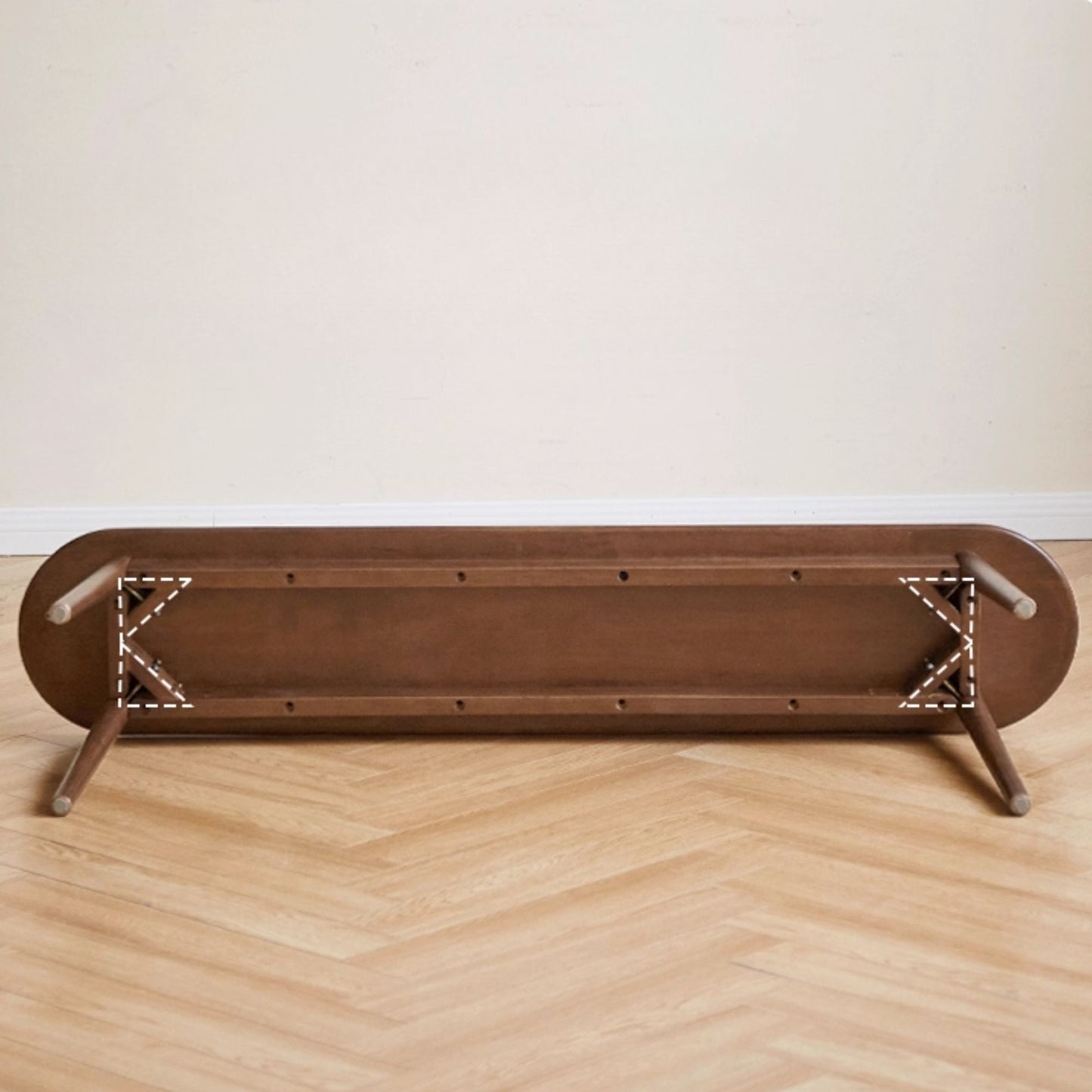 Tanya rubberwood bench in walnut finish