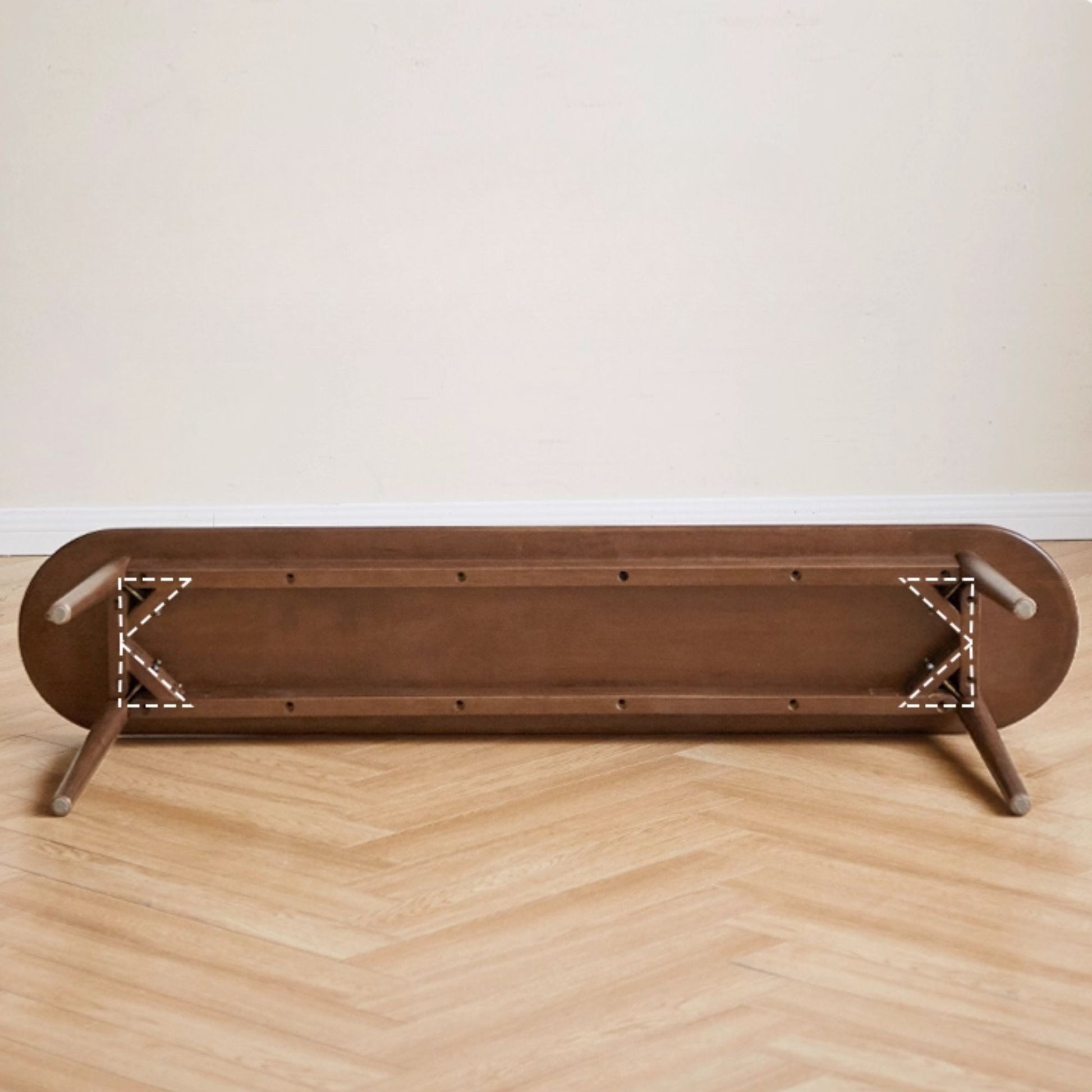 Tanya rubberwood bench in walnut finish