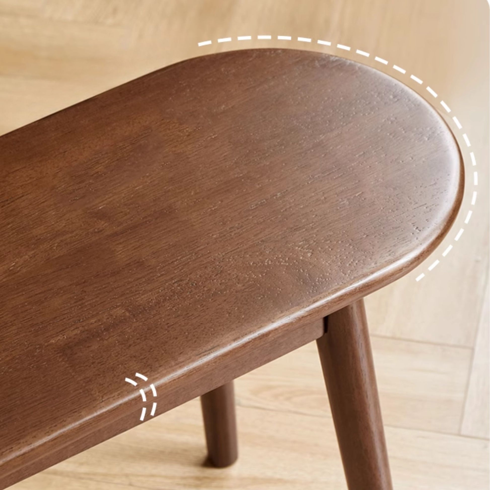 Tanya rubberwood bench in walnut finish
