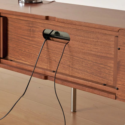 Taylar rubber wood TV console in walnut finish