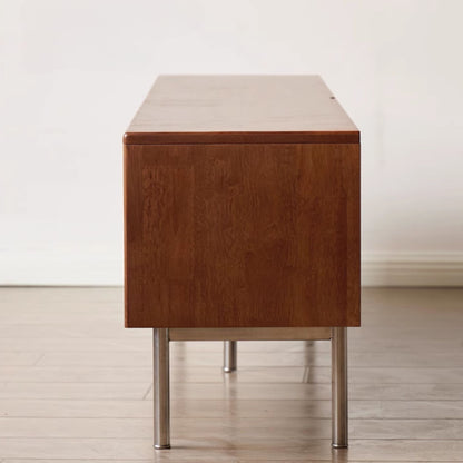 Taylar rubber wood TV console in walnut finish