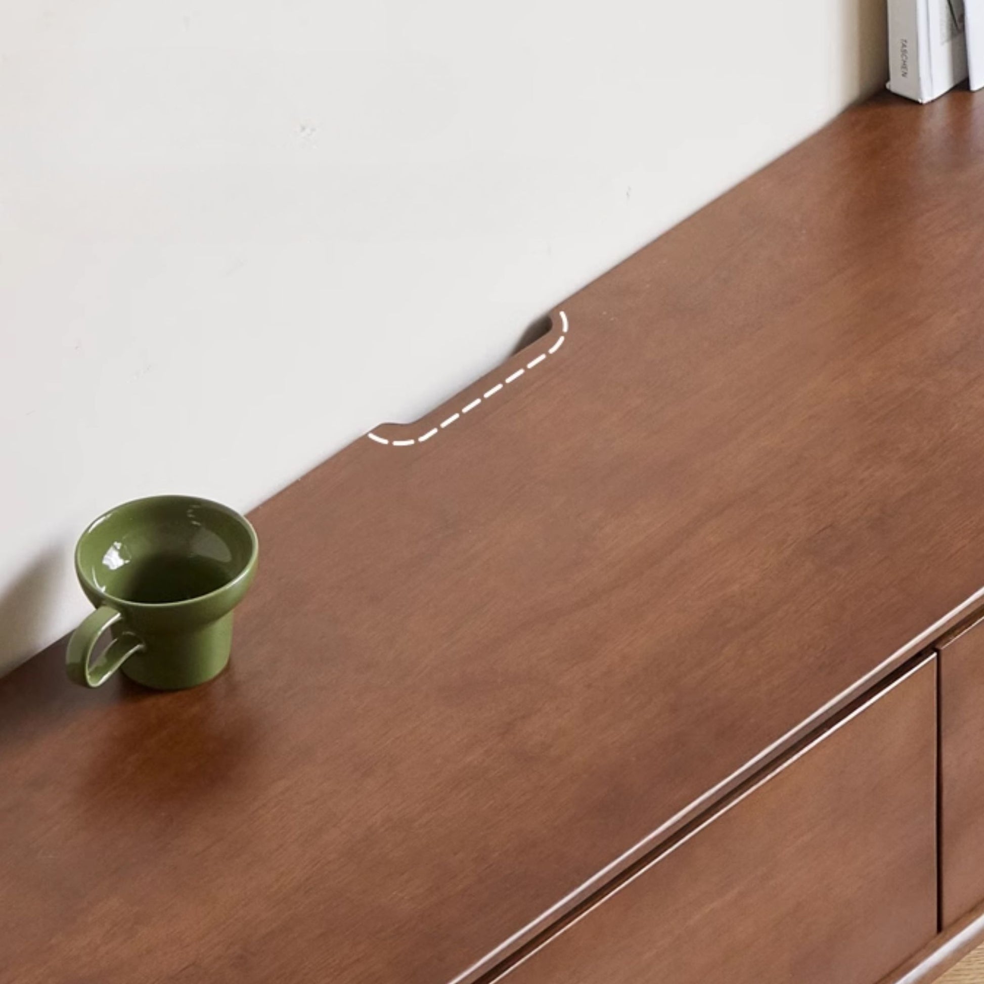 Teo rubberwood tv console in walnut finish
