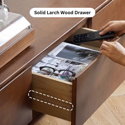 Teo rubberwood tv console in walnut finish