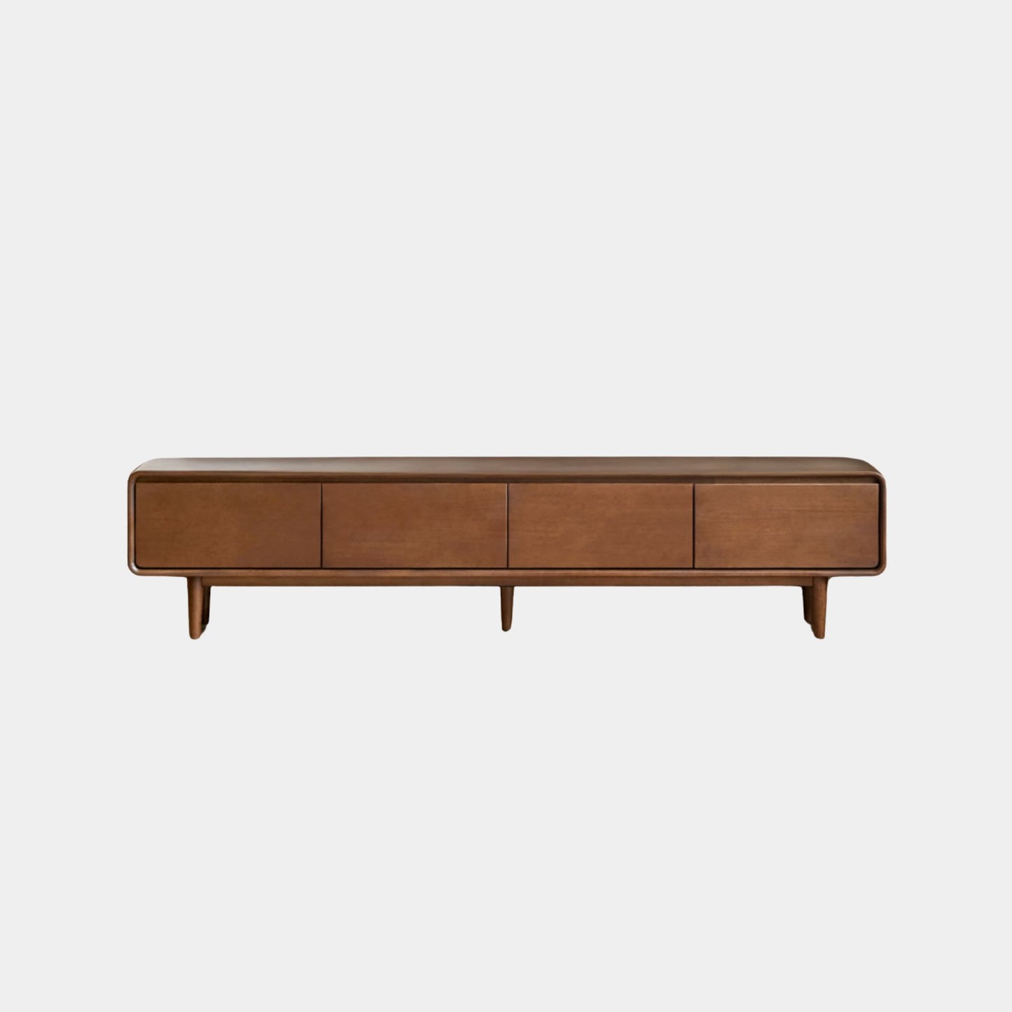 Teo rubberwood tv console in walnut finish