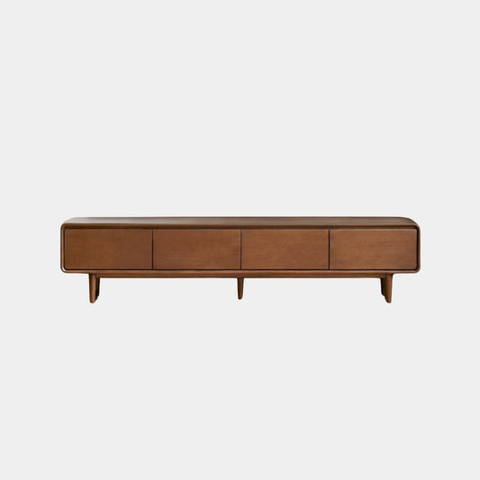 Teo rubberwood tv console in walnut finish