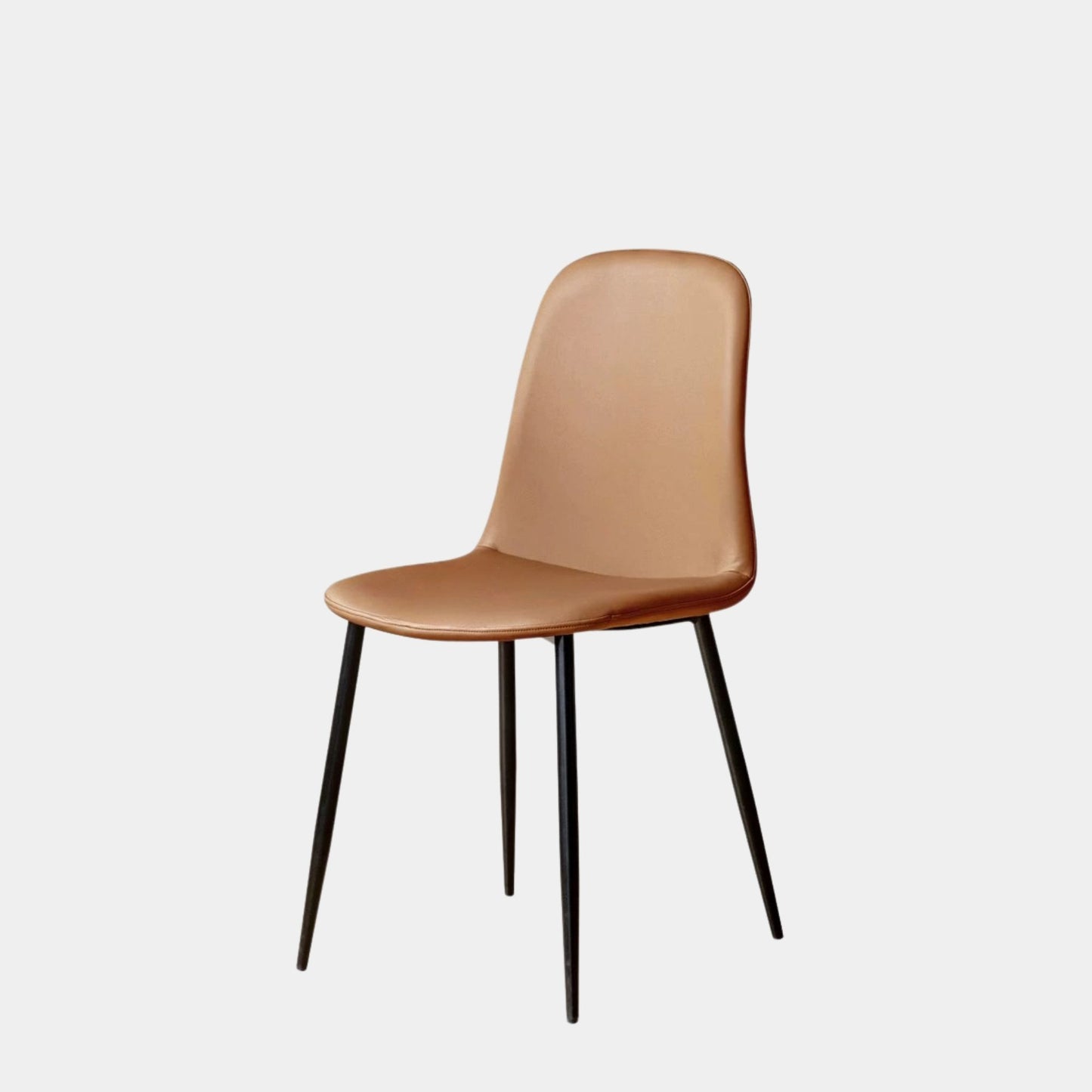 Brown chair with black legs on a white background