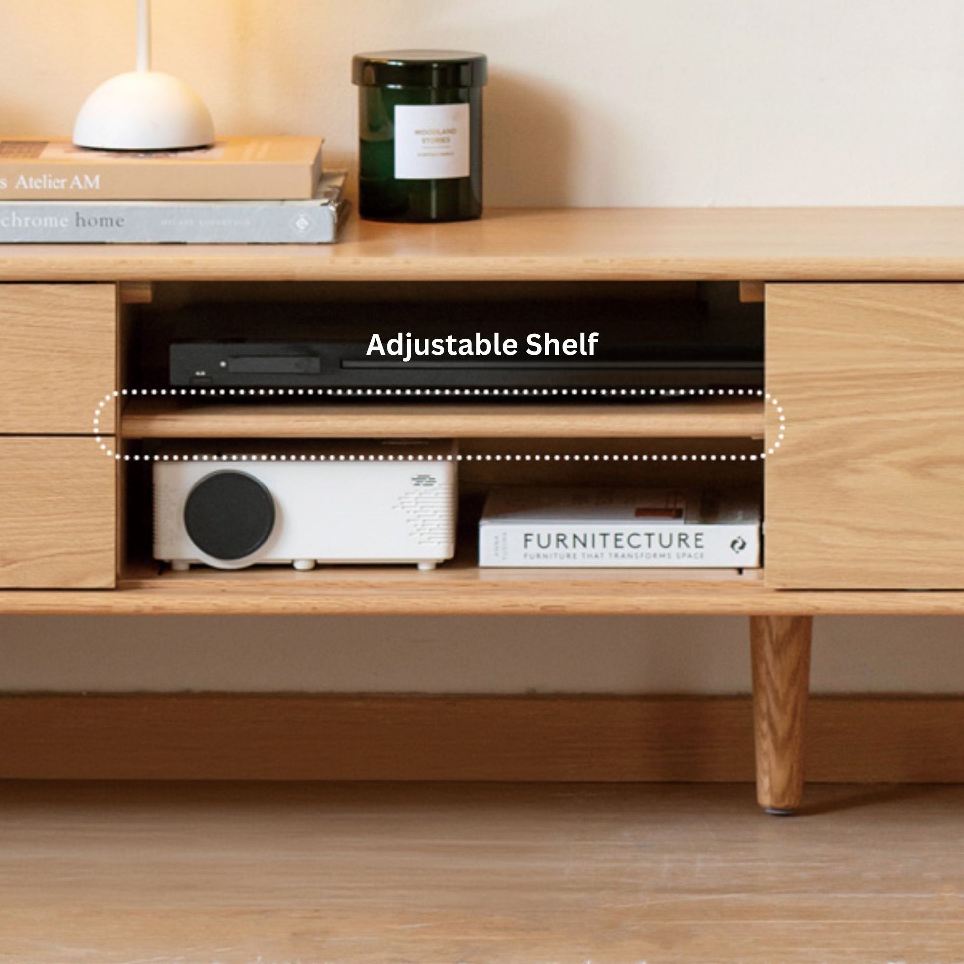 Tina natural wood colour oak wood TV console