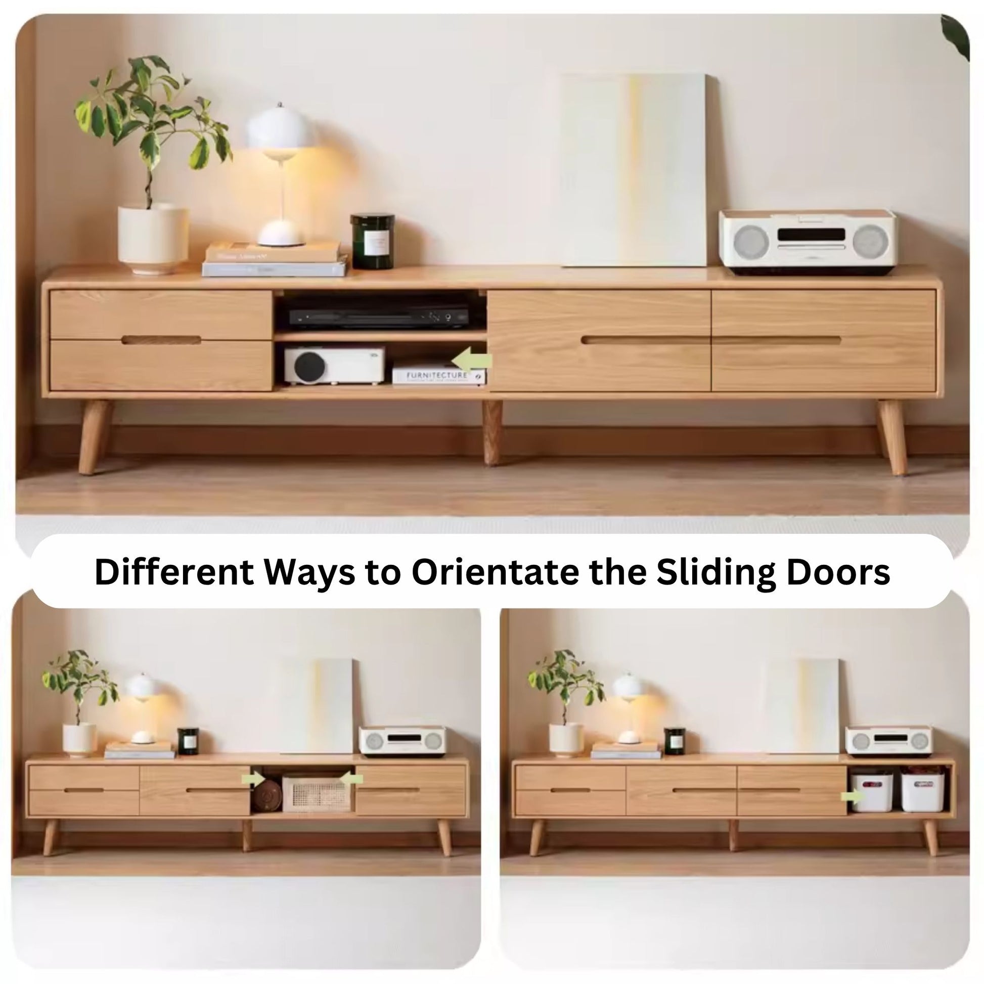 Tina natural wood colour oak wood TV console