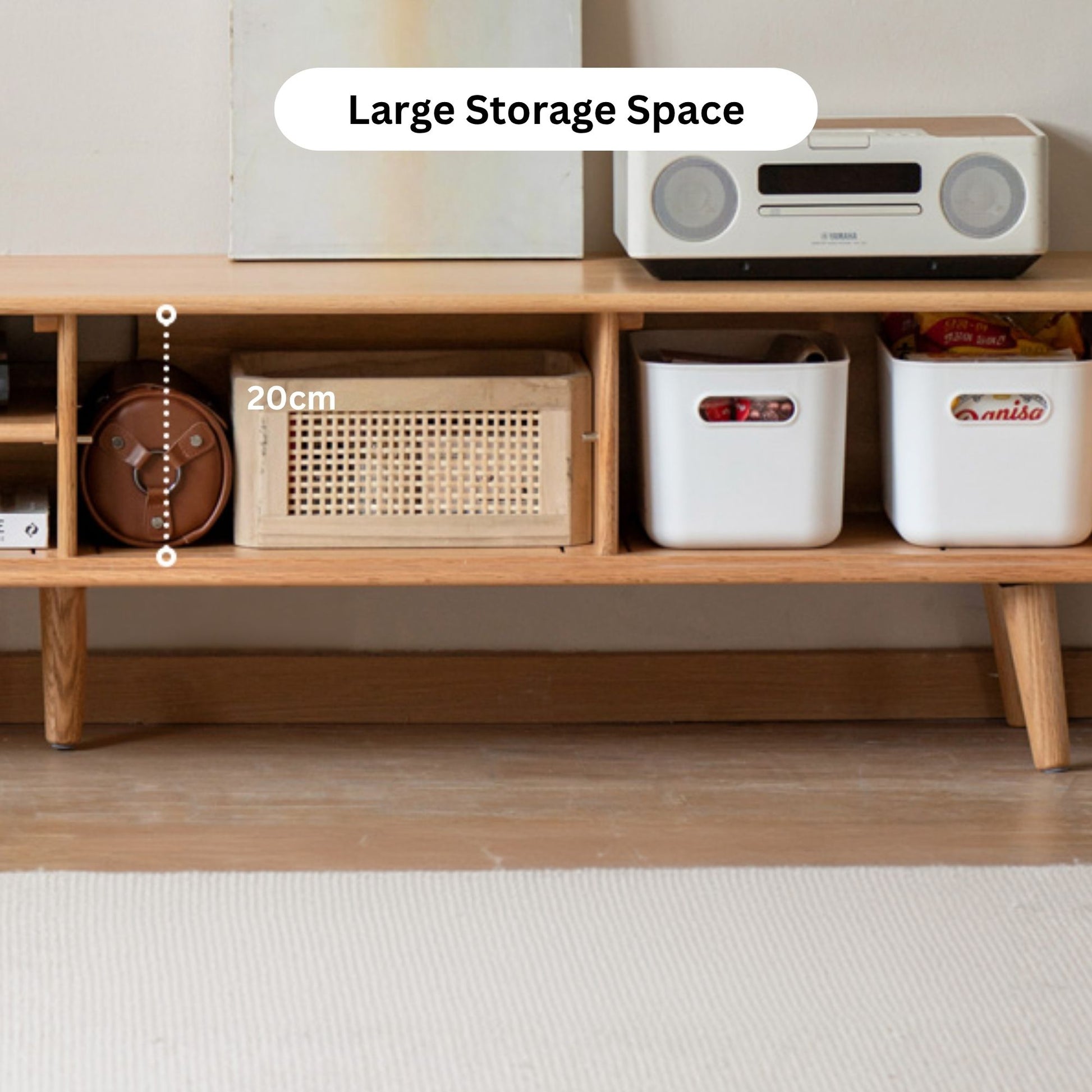 Tina natural wood colour oak wood TV console