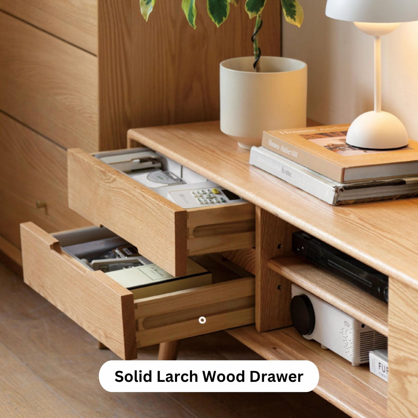 Tina natural wood colour oak wood TV console