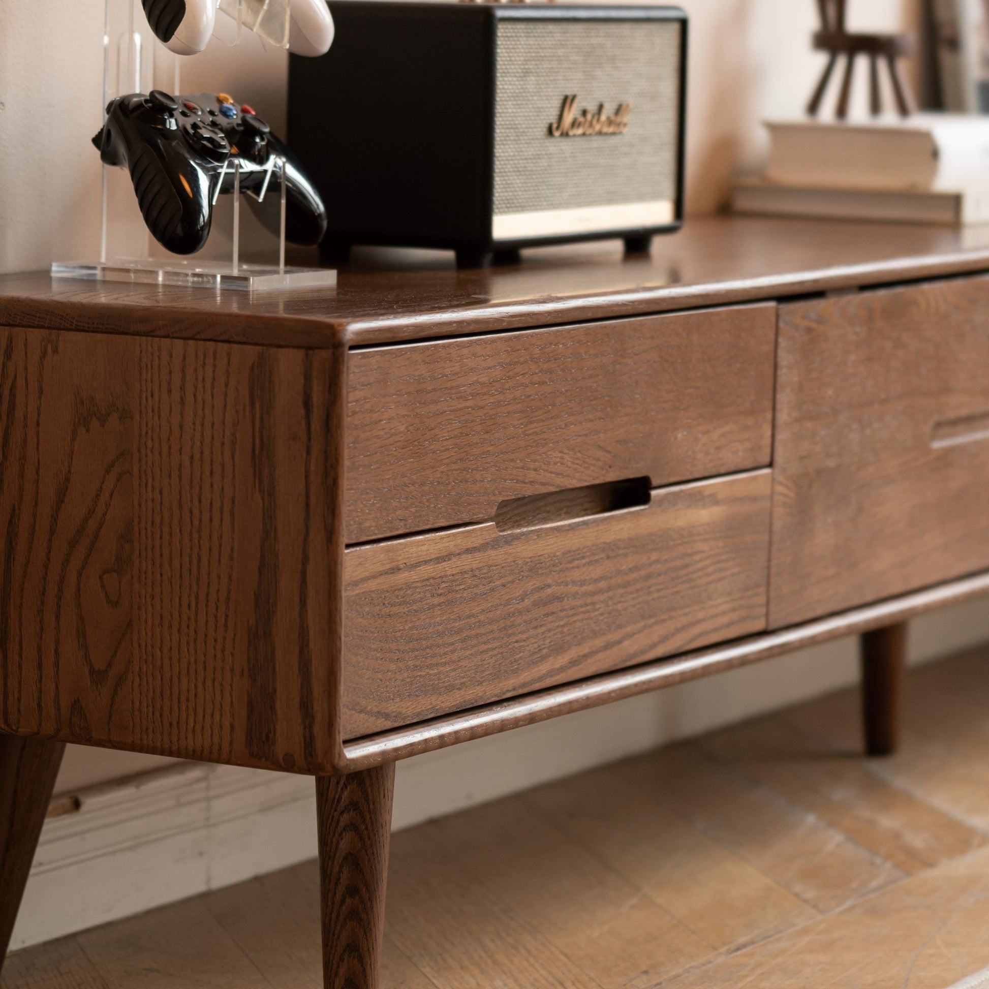 Tina walnut colour oak wood TV console