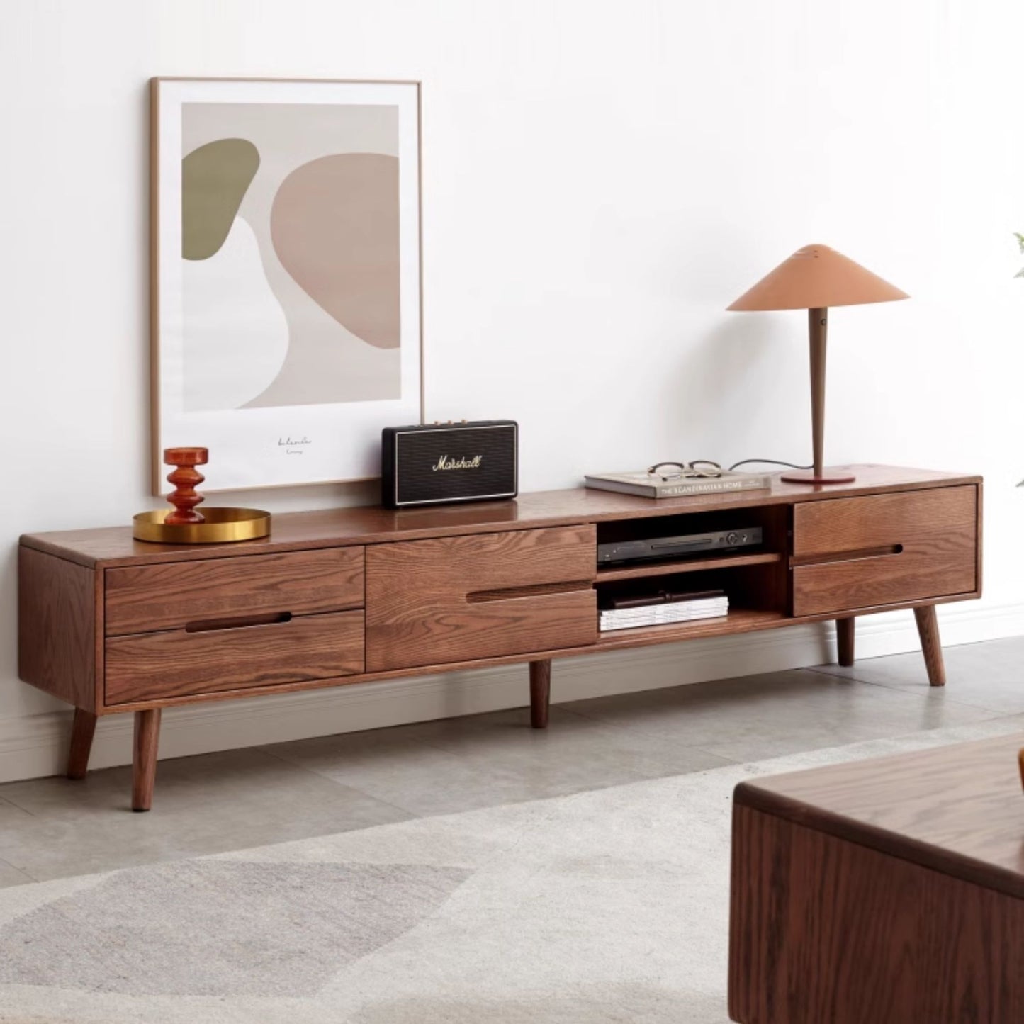 Tina walnut colour oak wood TV console