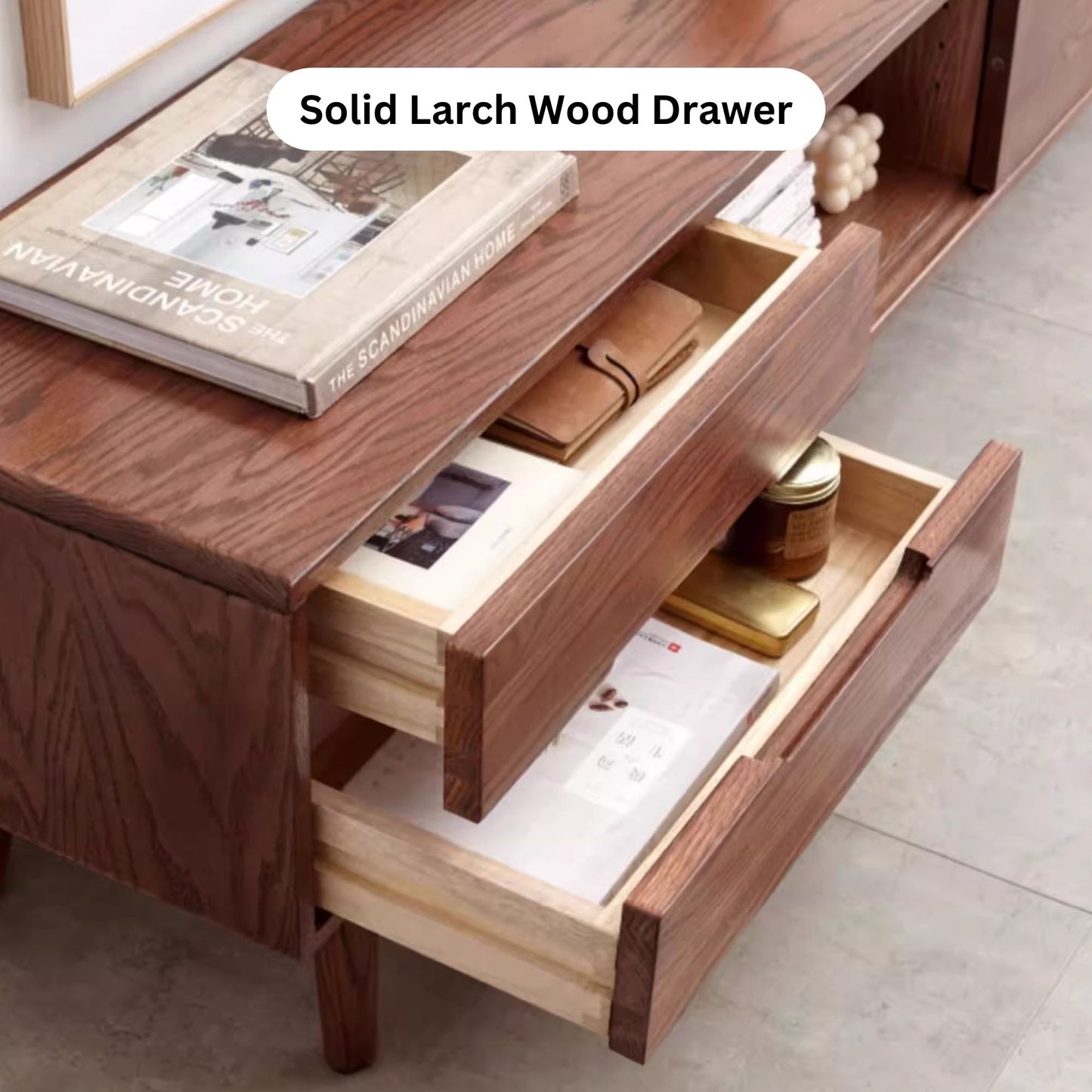 Tina walnut colour oak wood TV console